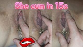 She got clitoris orgasm in 15 seconds  when fingeted with clit toy